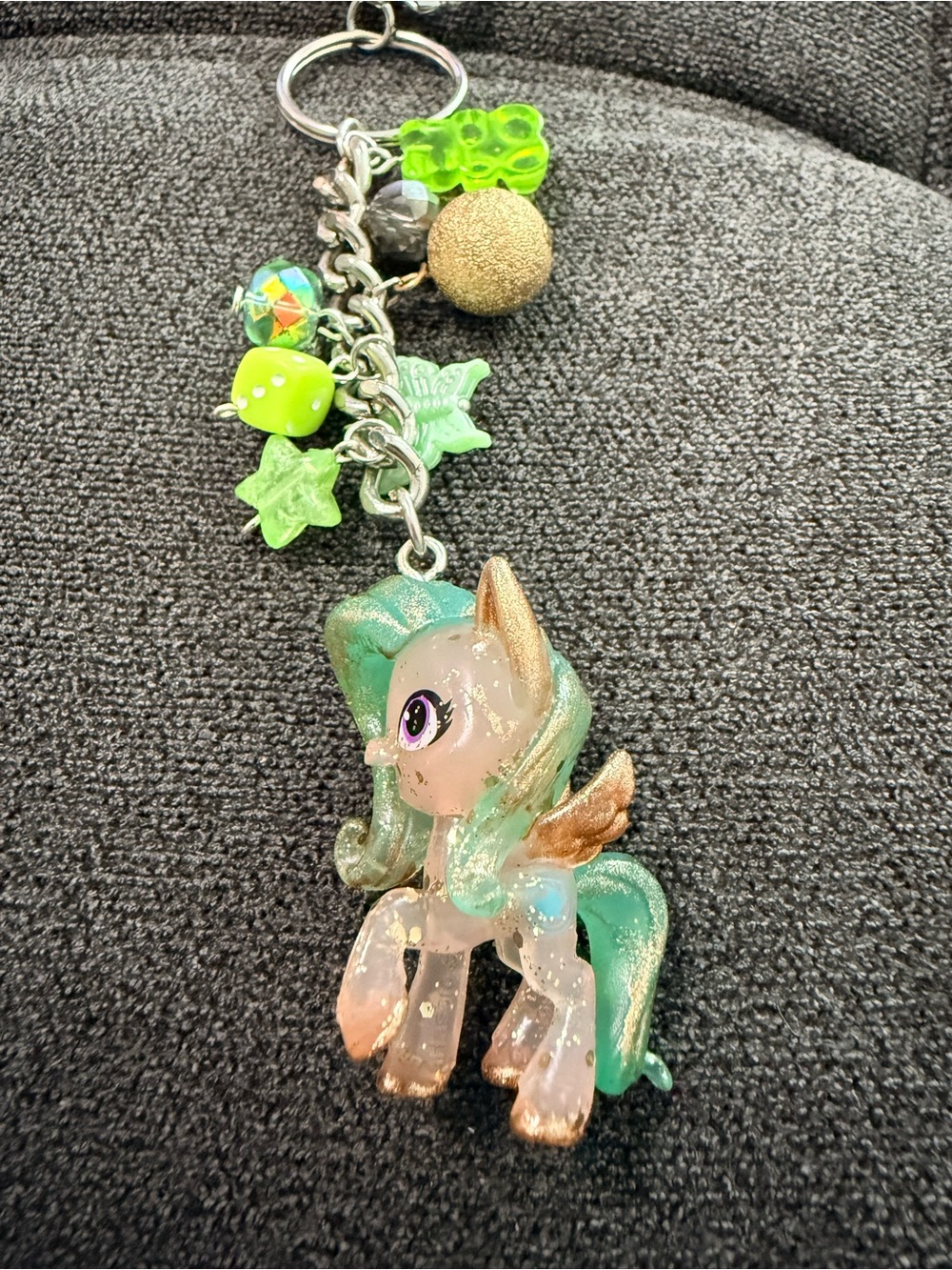 Green Glitter Pony Keychain - Brand Unknown